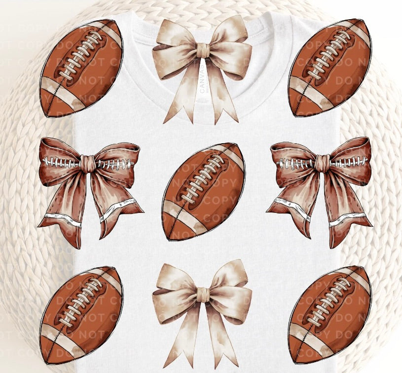 Football Bow T-shirt Toddler