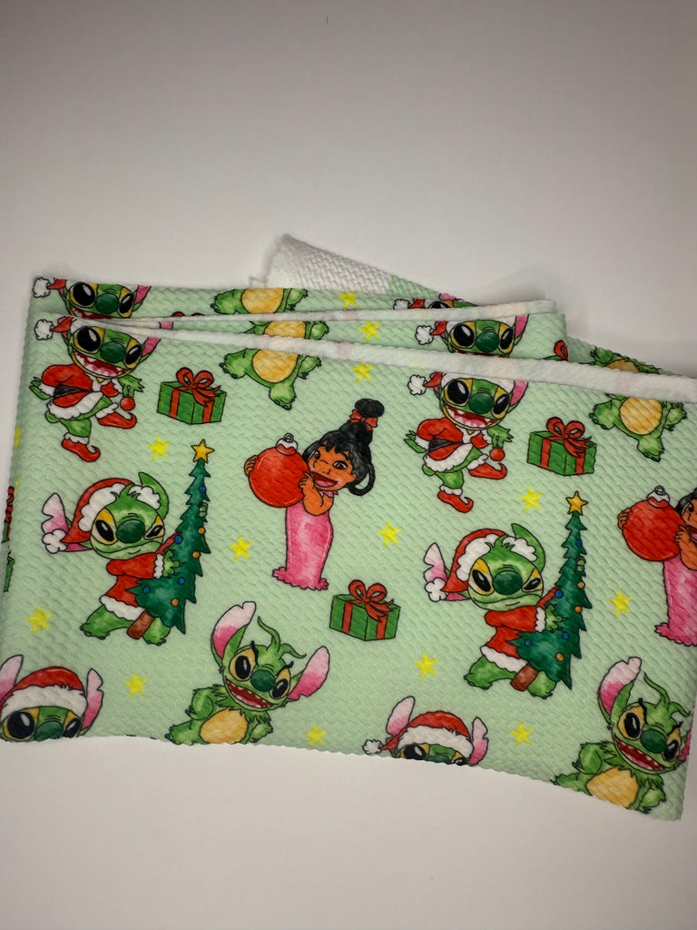 Grinch Stitch Christmas Bow